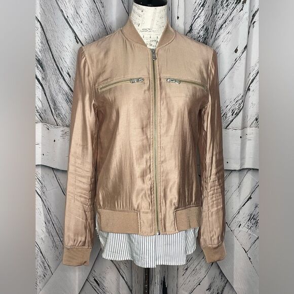 Trouve Layered Look Bomber Jacket Size Small - Picture 2 of 8